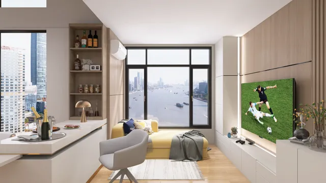Life Asoke — ห้องนั่งเล่นคอนโดและผนังโทรทัศน์บิลต์อิน
